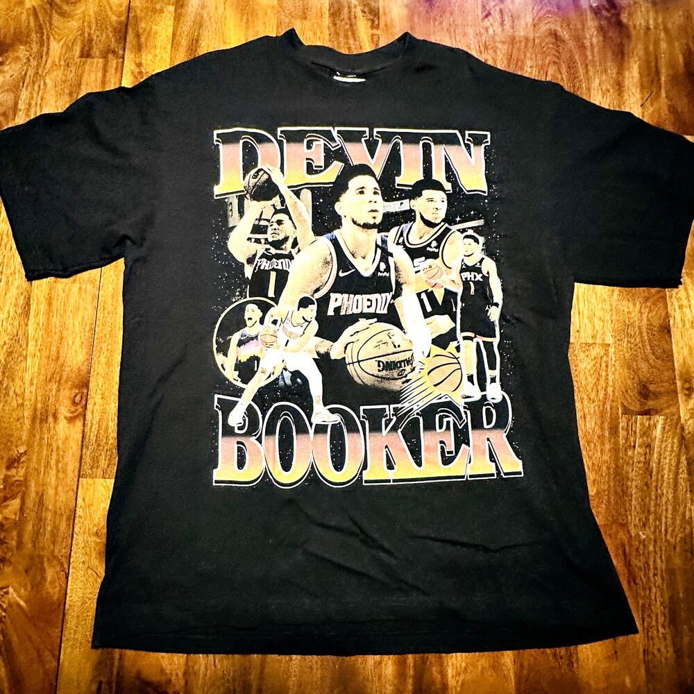 NBA Devin Brooker Mens XL Tee Shirt Game Changer Black Gold Signature Pheonix